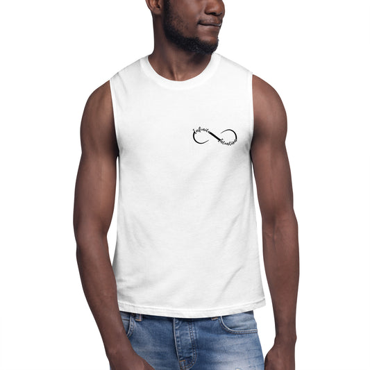 Mens muscle shirt white front