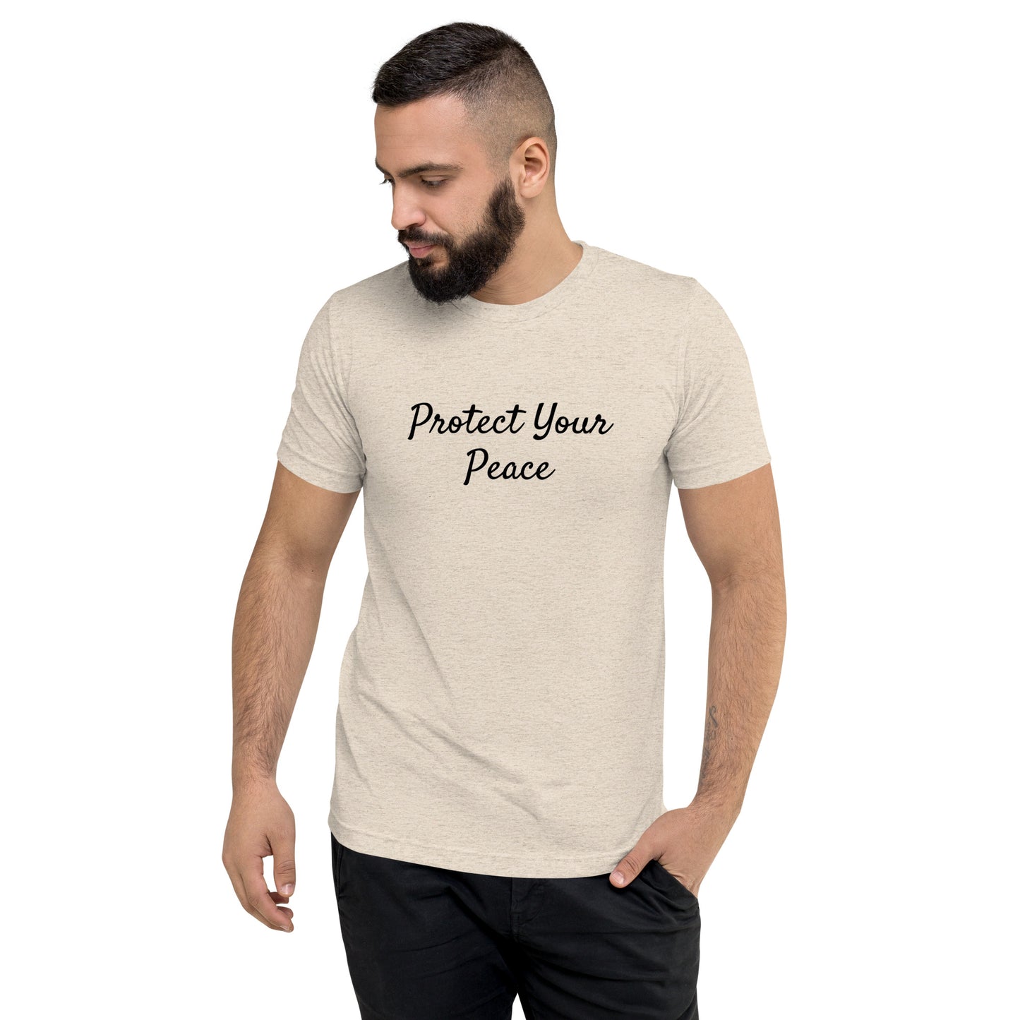 Mens oatmeal half sleeve t shirt